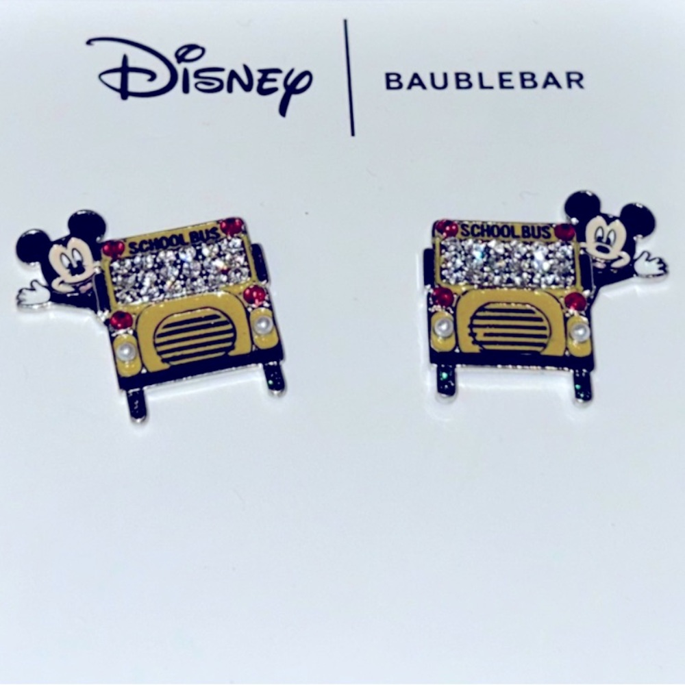 NWT BaubleBar Disney Mickey Mouse School Bus Earrings - Picture 1 of 1